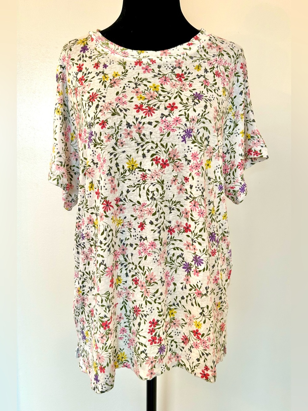 PART TWO Floral Multicolor on White Short Sleeve T-Shirt - US XL